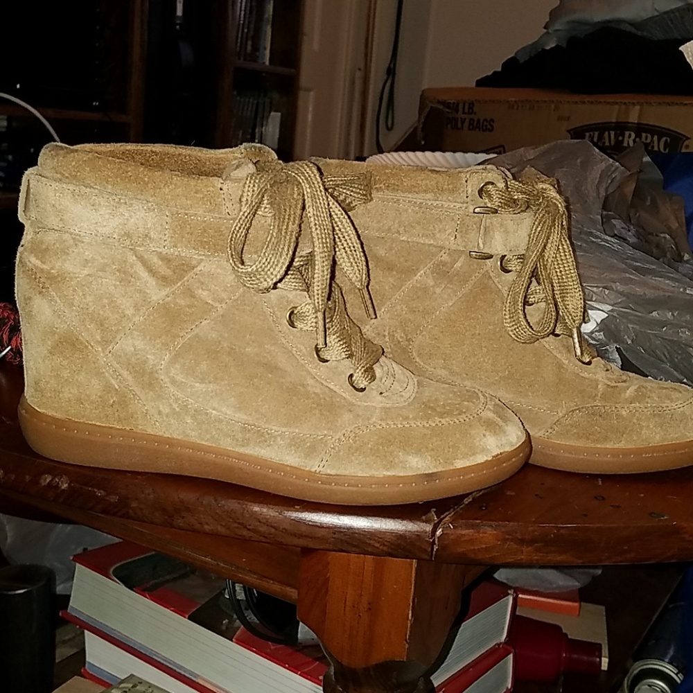 Suede Aldo Wedge Sneakers - Picture 2 of 6